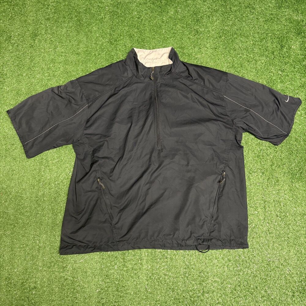 Nike Golf Windbreaker Men’s XL Black Short Sleeve Pullover Jacket